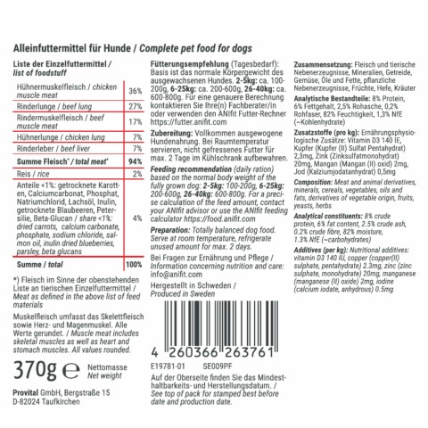 Hund Hundefutter Nassfutter Polo Powerkick 370g 6 Stück -3- Anifit